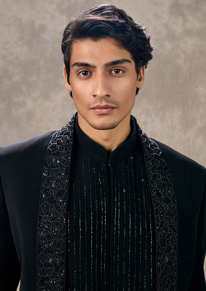 Twamev Men Black Majestic Radiance Indo Western