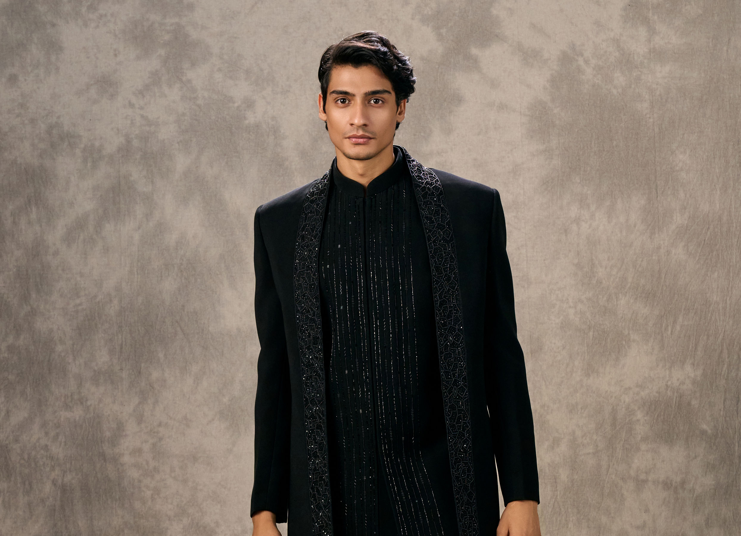 Twamev Men Black Majestic Radiance Indo Western