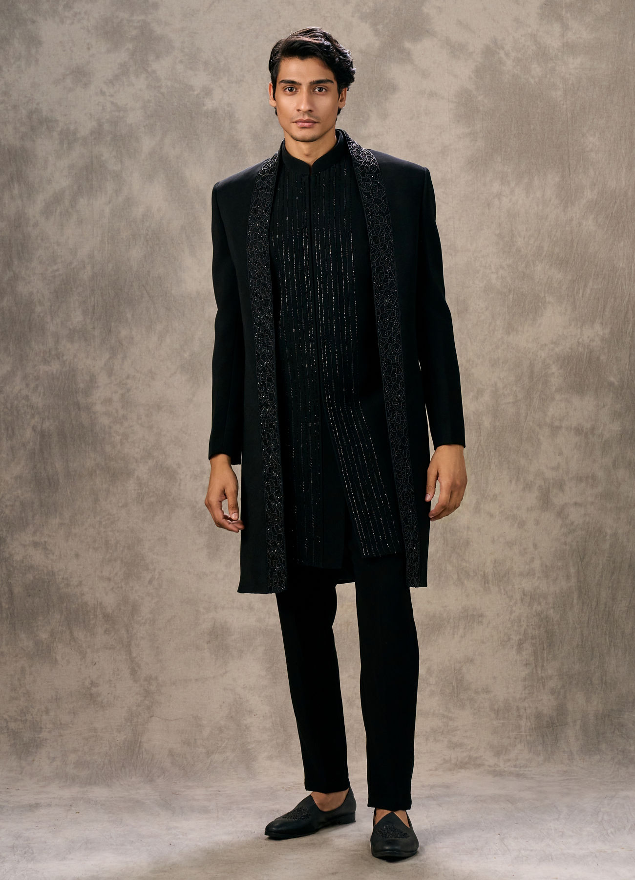 Twamev Men Black Majestic Radiance Indo Western