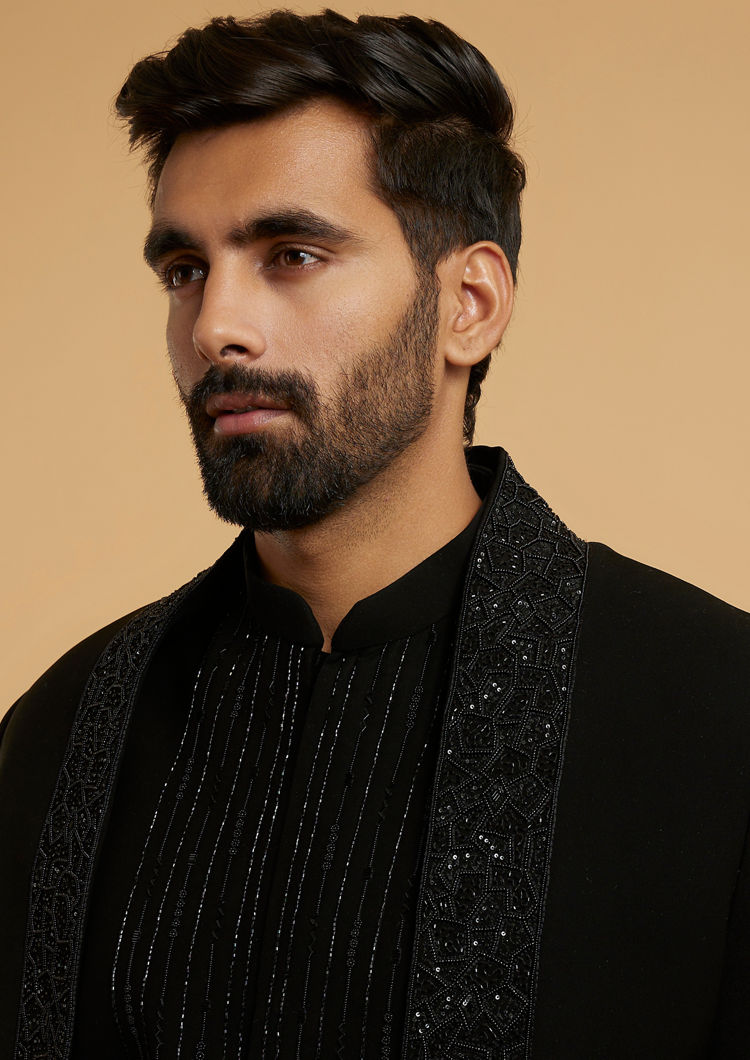 Twamev Men Black Majestic Radiance Indo Western