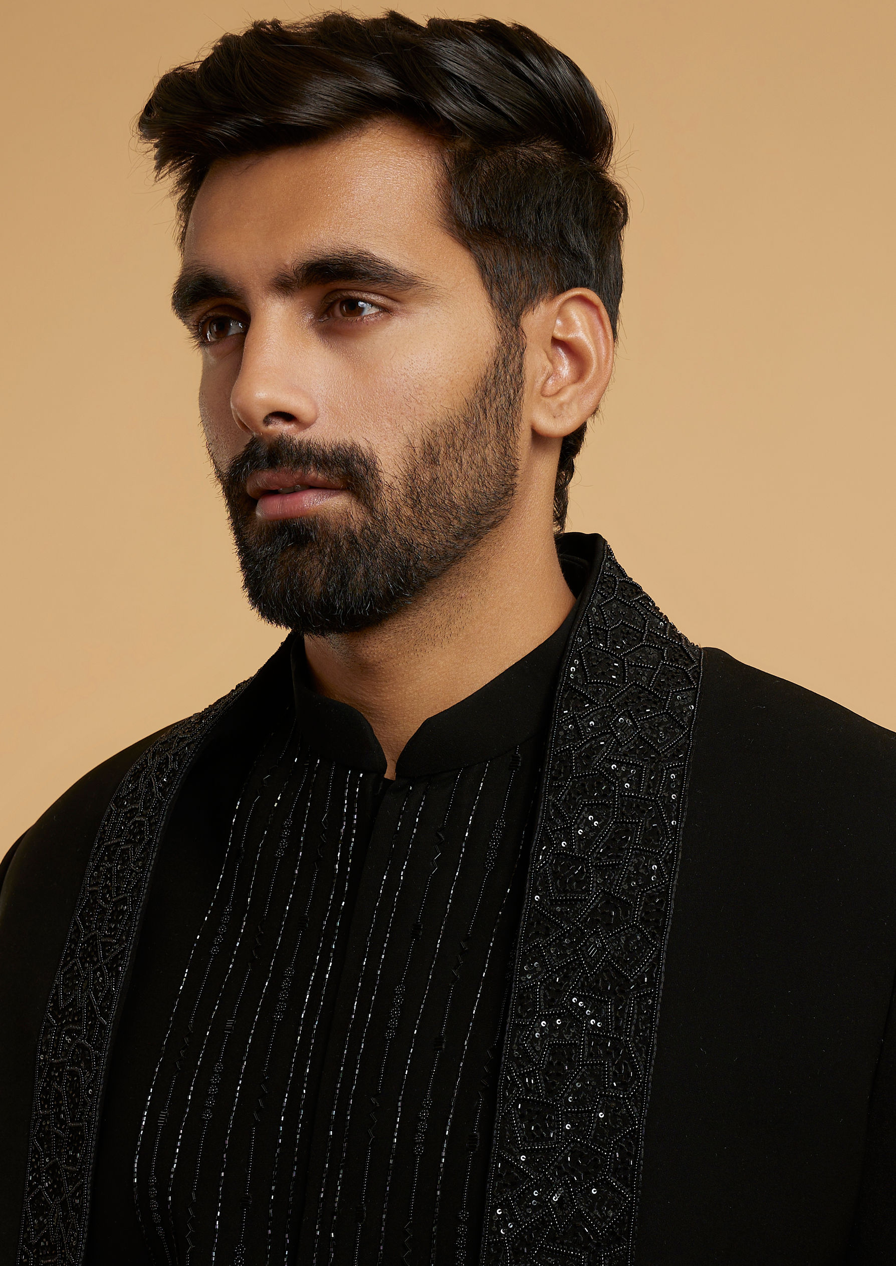 Twamev Men Black Majestic Radiance Indo Western