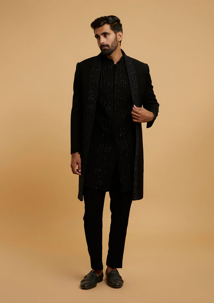 Twamev Men Black Majestic Radiance Indo Western