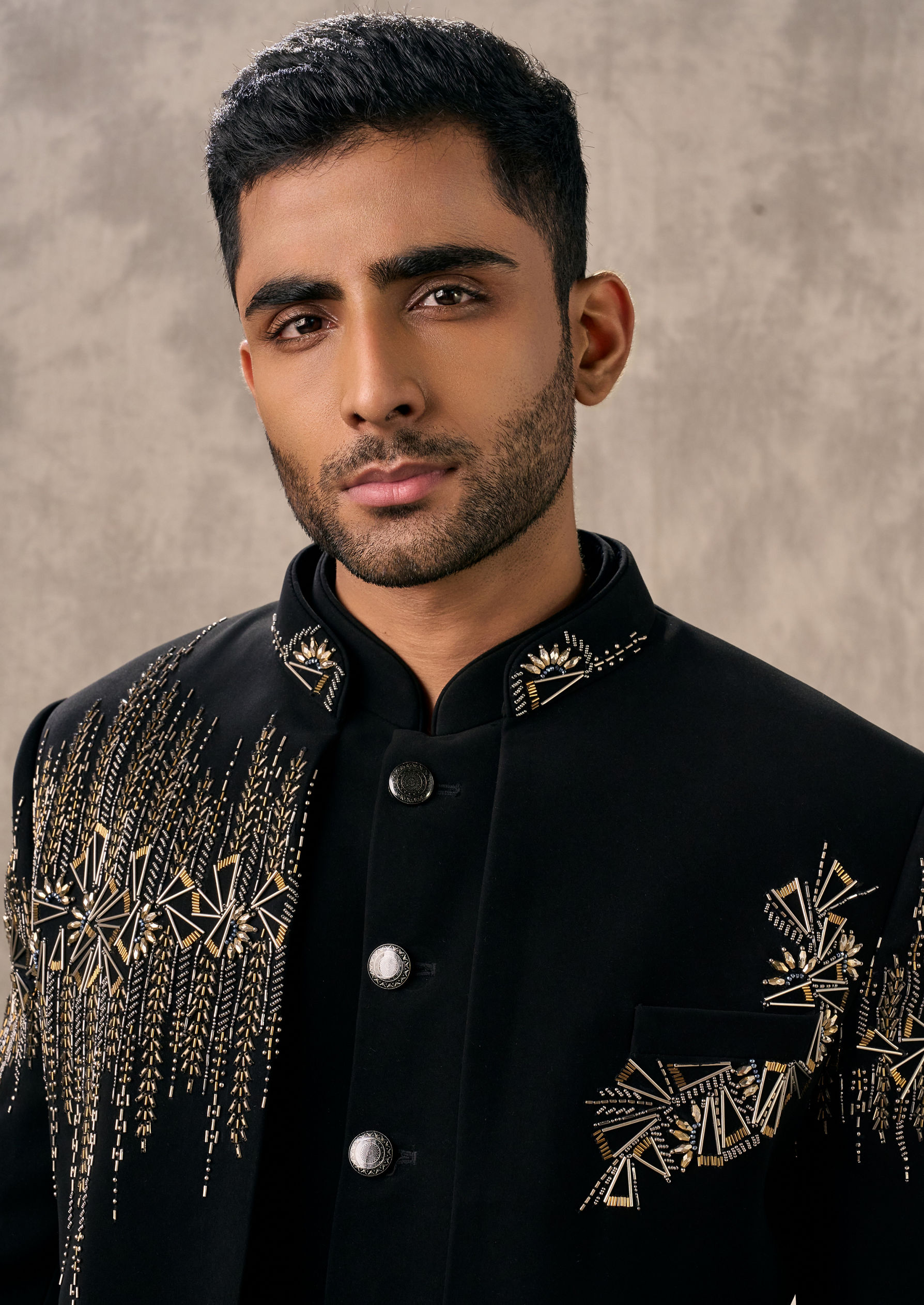 Twamev Men Glamorous Black Ensemble Indo Western