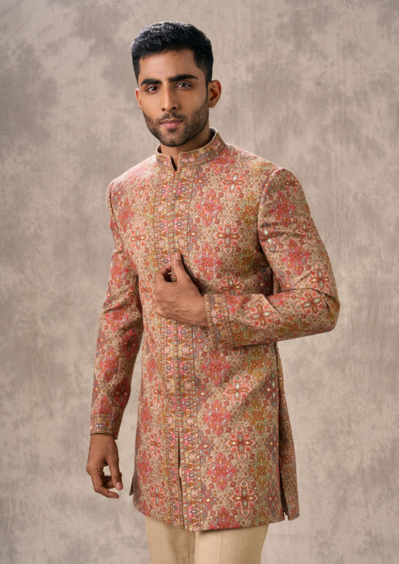 Twamev Men Fawn Royal Elegance Indo Western