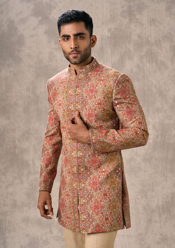 Twamev Men Fawn Royal Elegance Indo Western