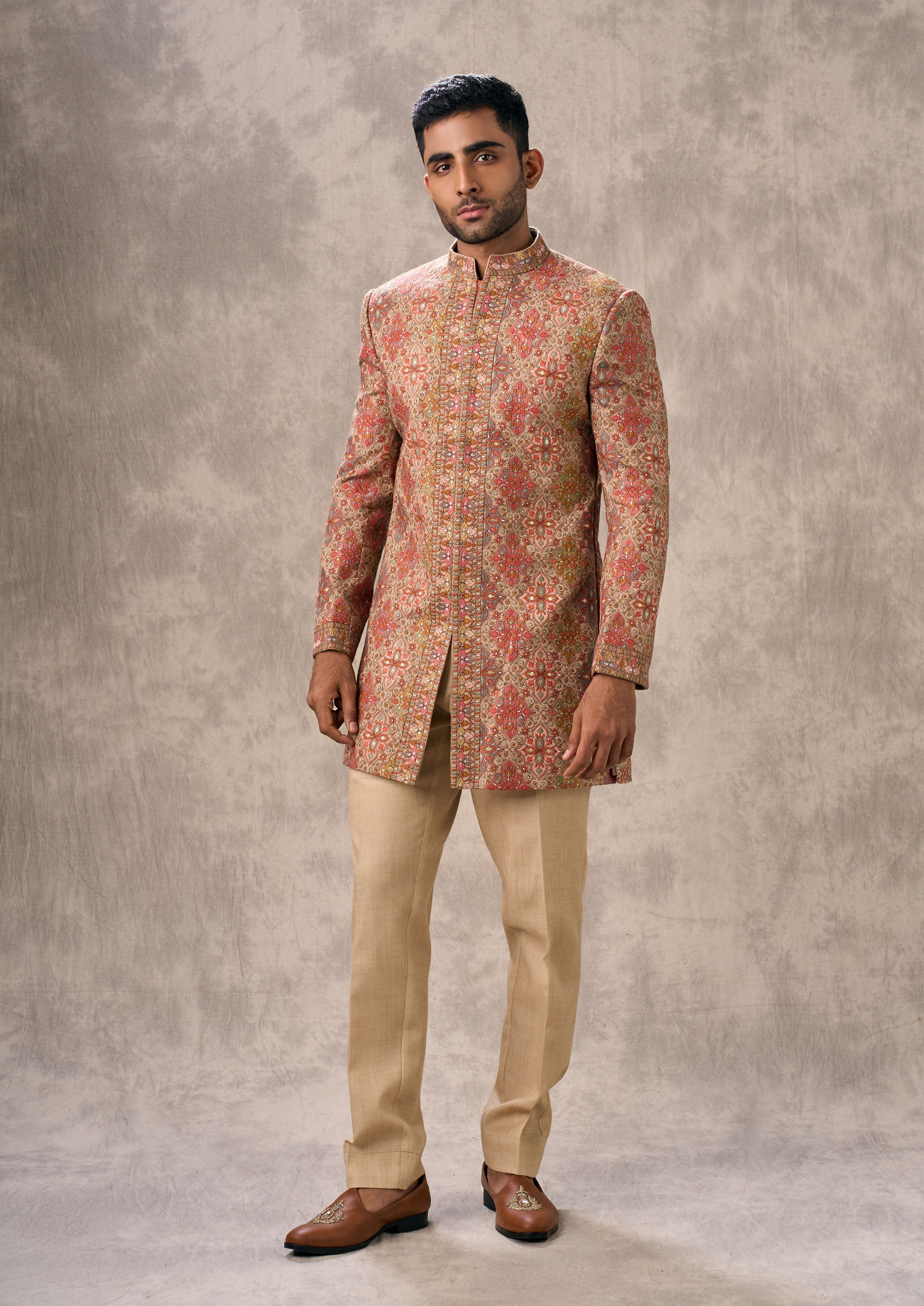 Twamev Men Fawn Royal Elegance Indo Western