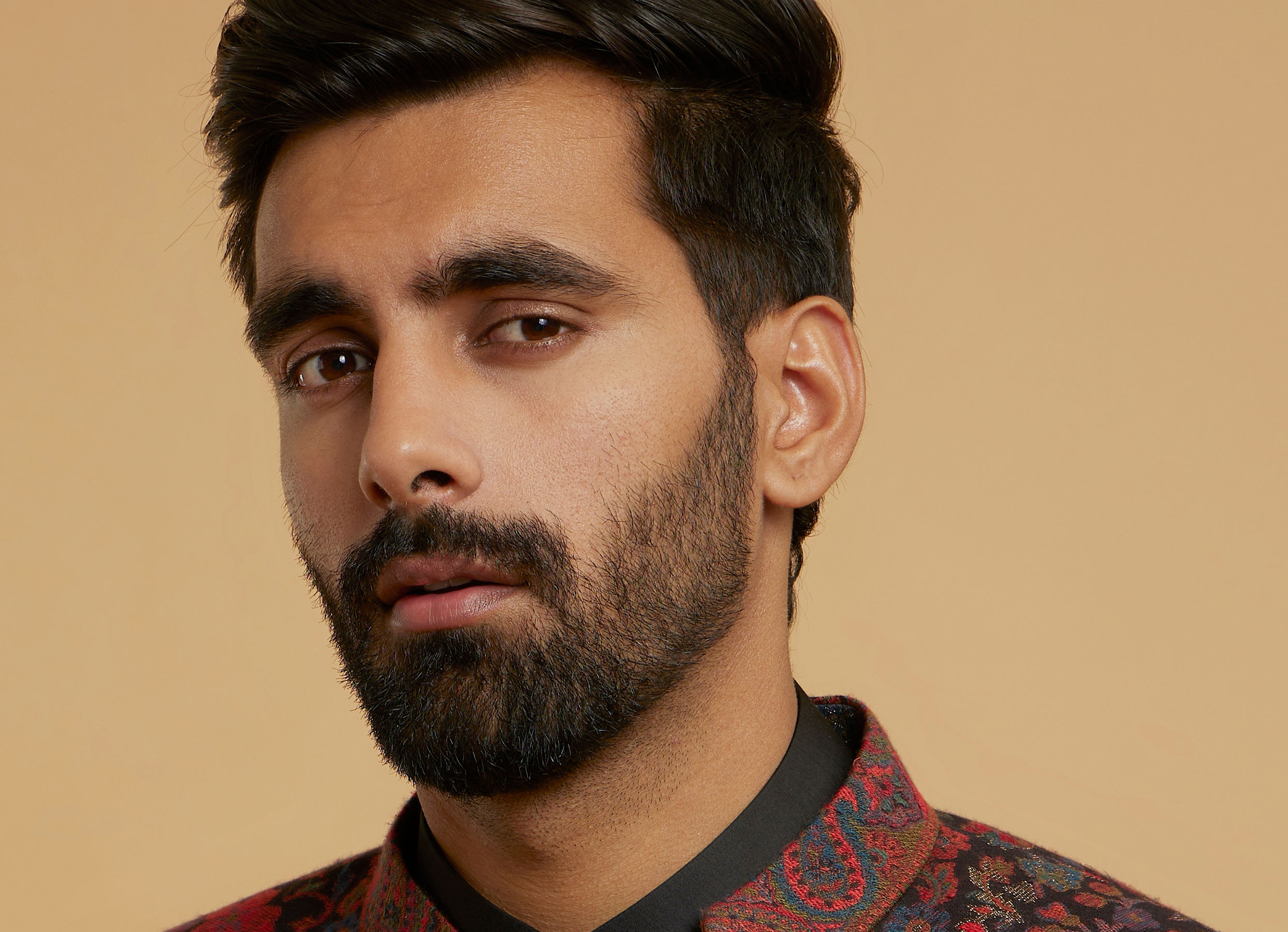 Twamev Men Black Brocade Elegance Indo Western