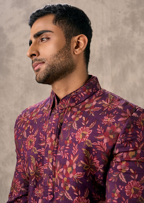 Twamev Men Wine Extravagance Indo Western