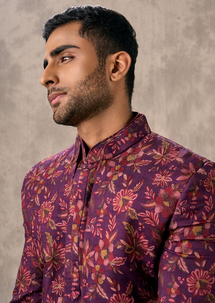 Twamev Men Wine Extravagance Indo Western