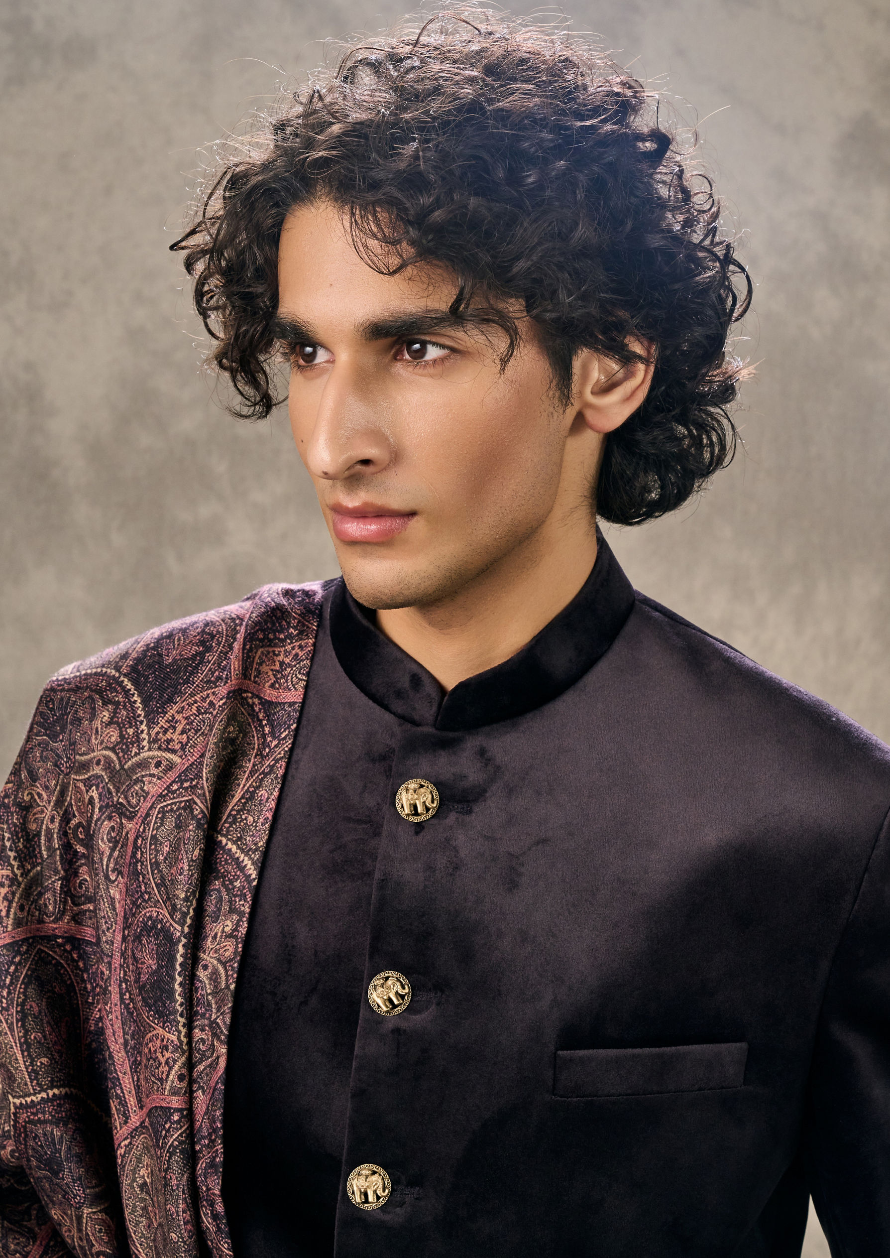 Twamev Men Velvety Purple Elegance Indo Western