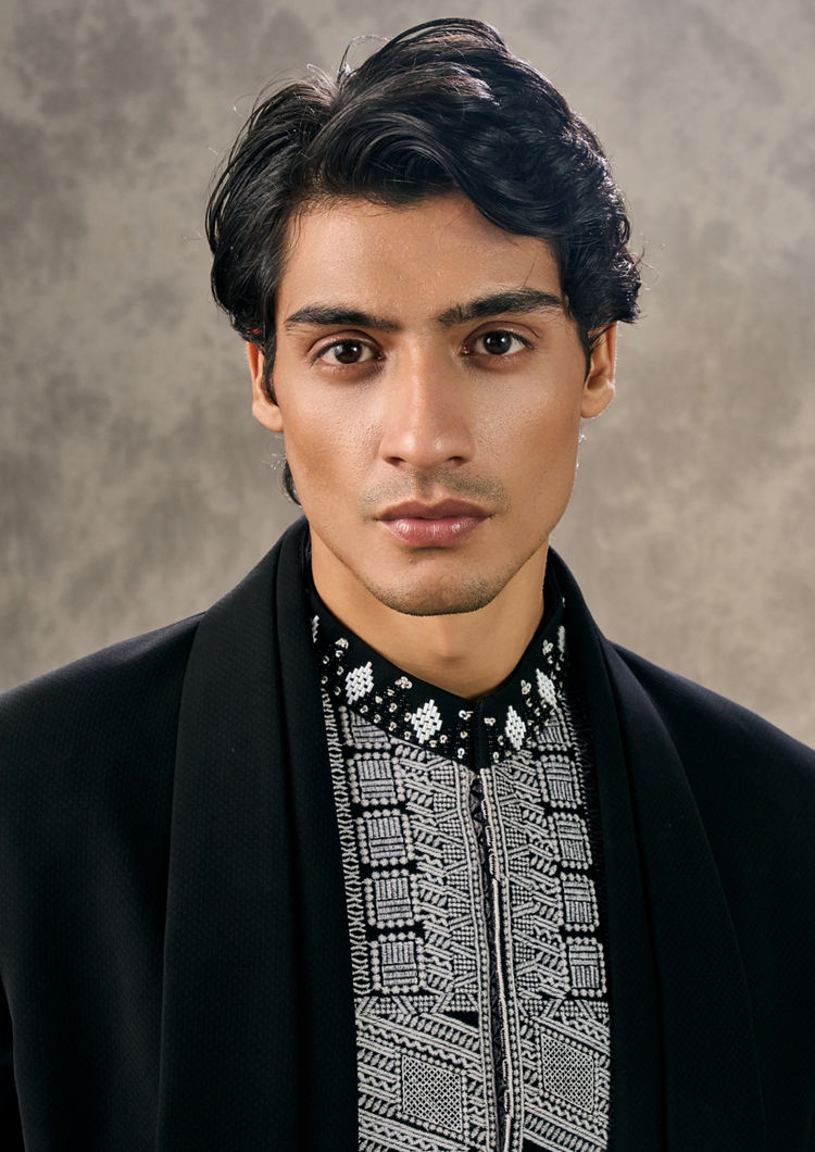 Twamev Men Black Glamour Indo Western