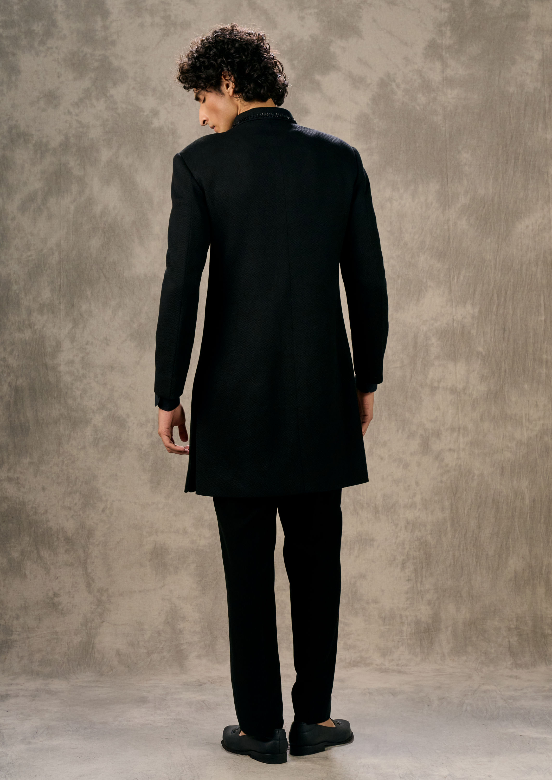 Twamev Men Black Radiance Indo Western