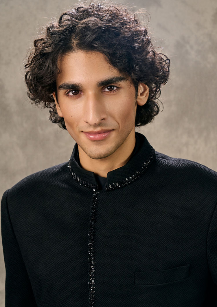 Twamev Men Black Radiance Indo Western