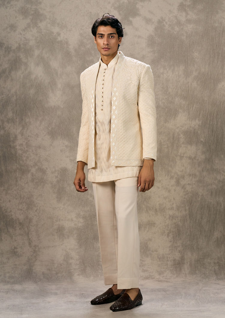 Twamev Men Elegant Cream Indo Western