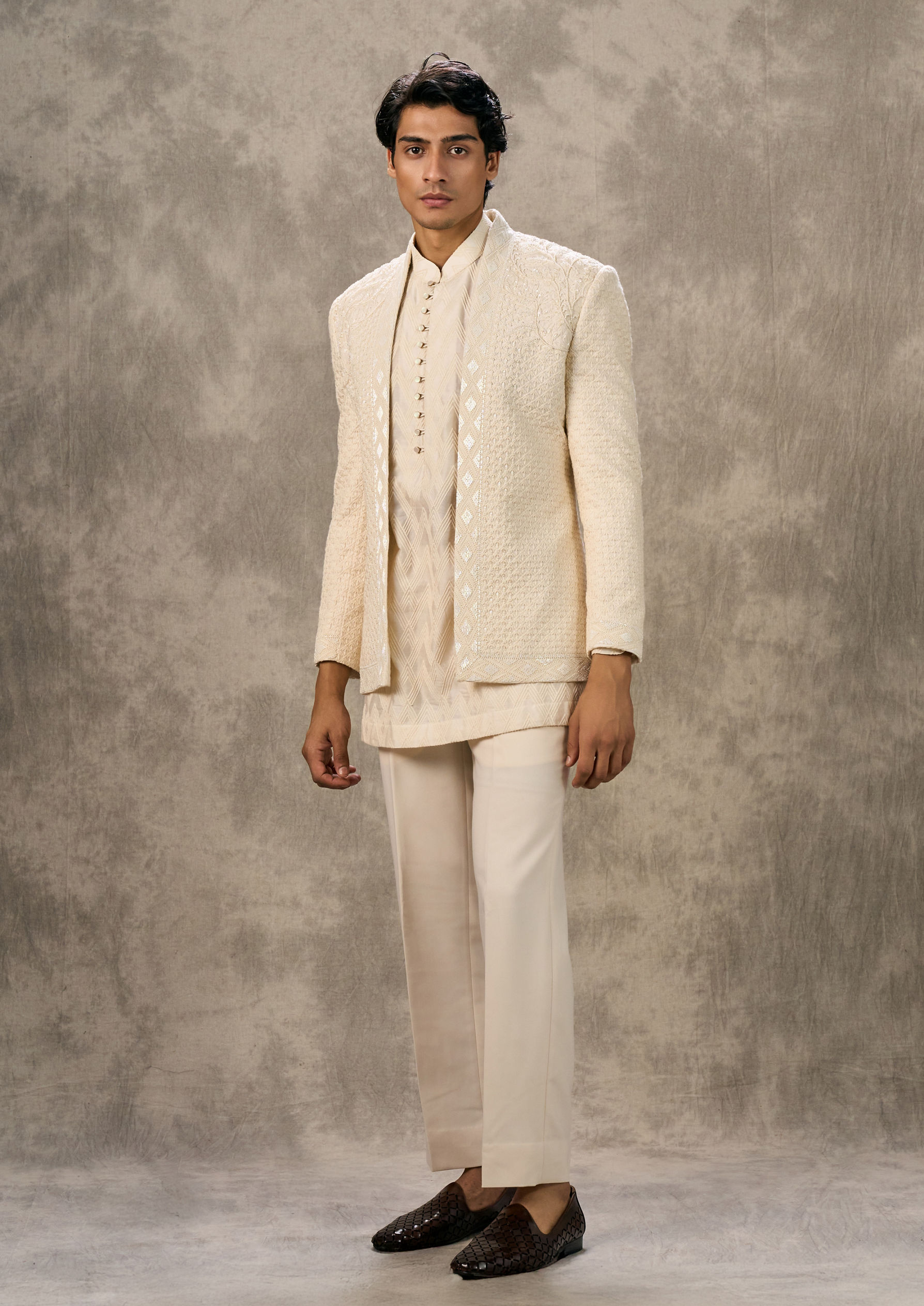 Twamev Men Elegant Cream Indo Western
