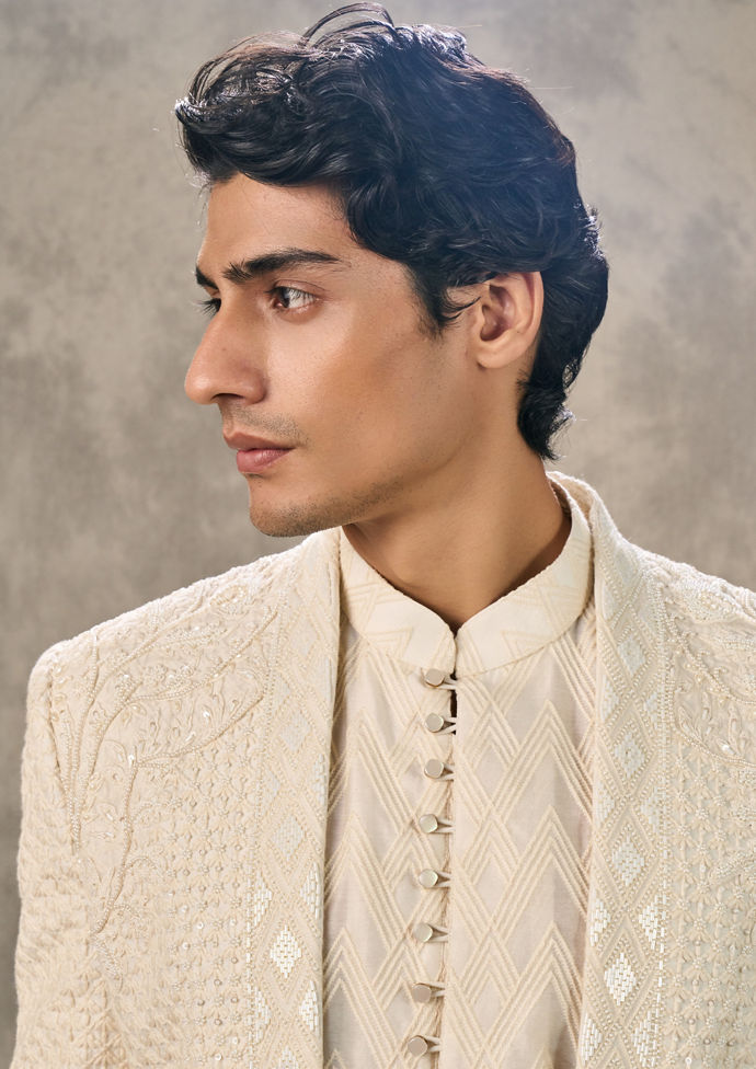 Twamev Men Elegant Cream Indo Western