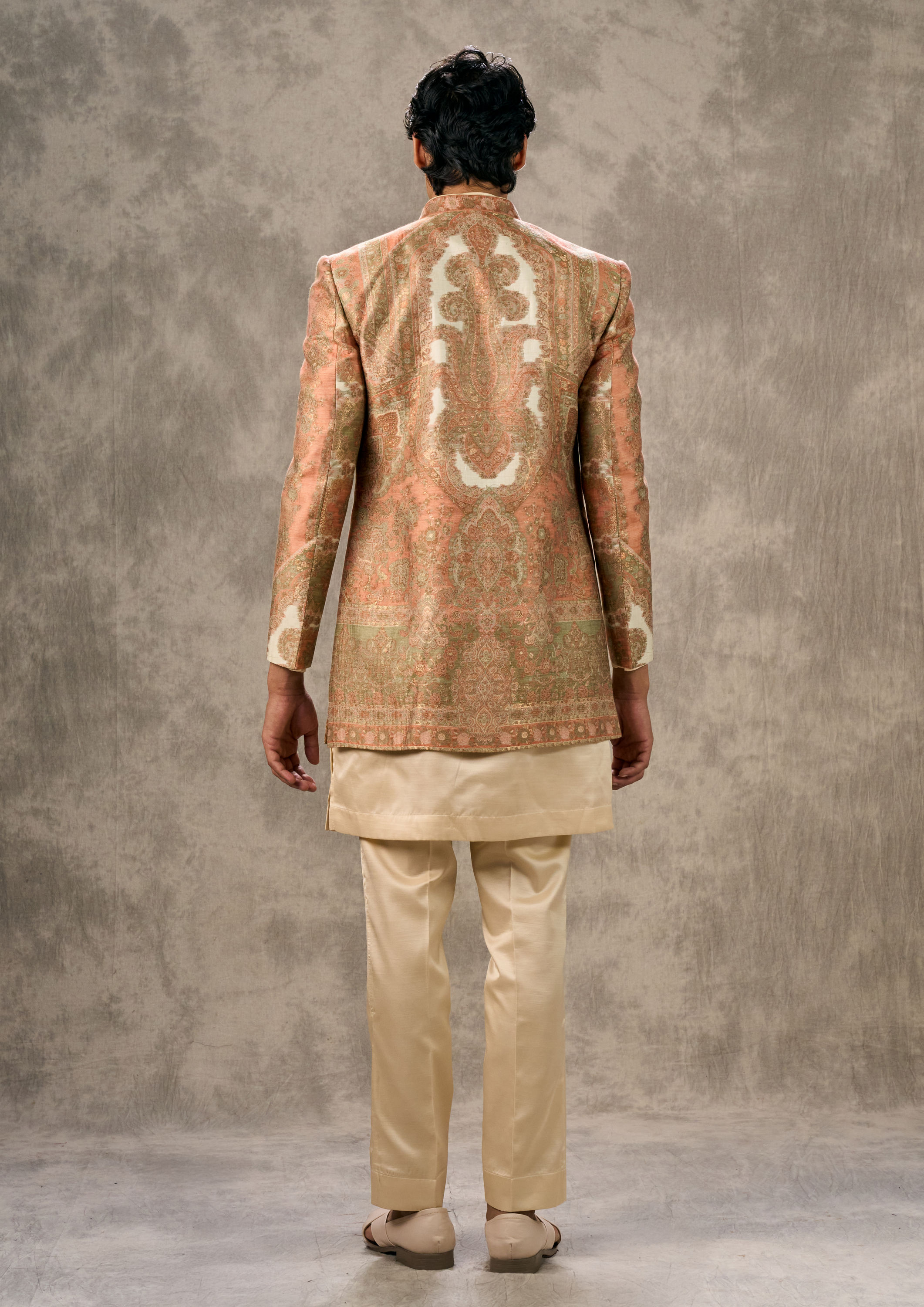 Twamev Men Exquisite Orange Indo Western