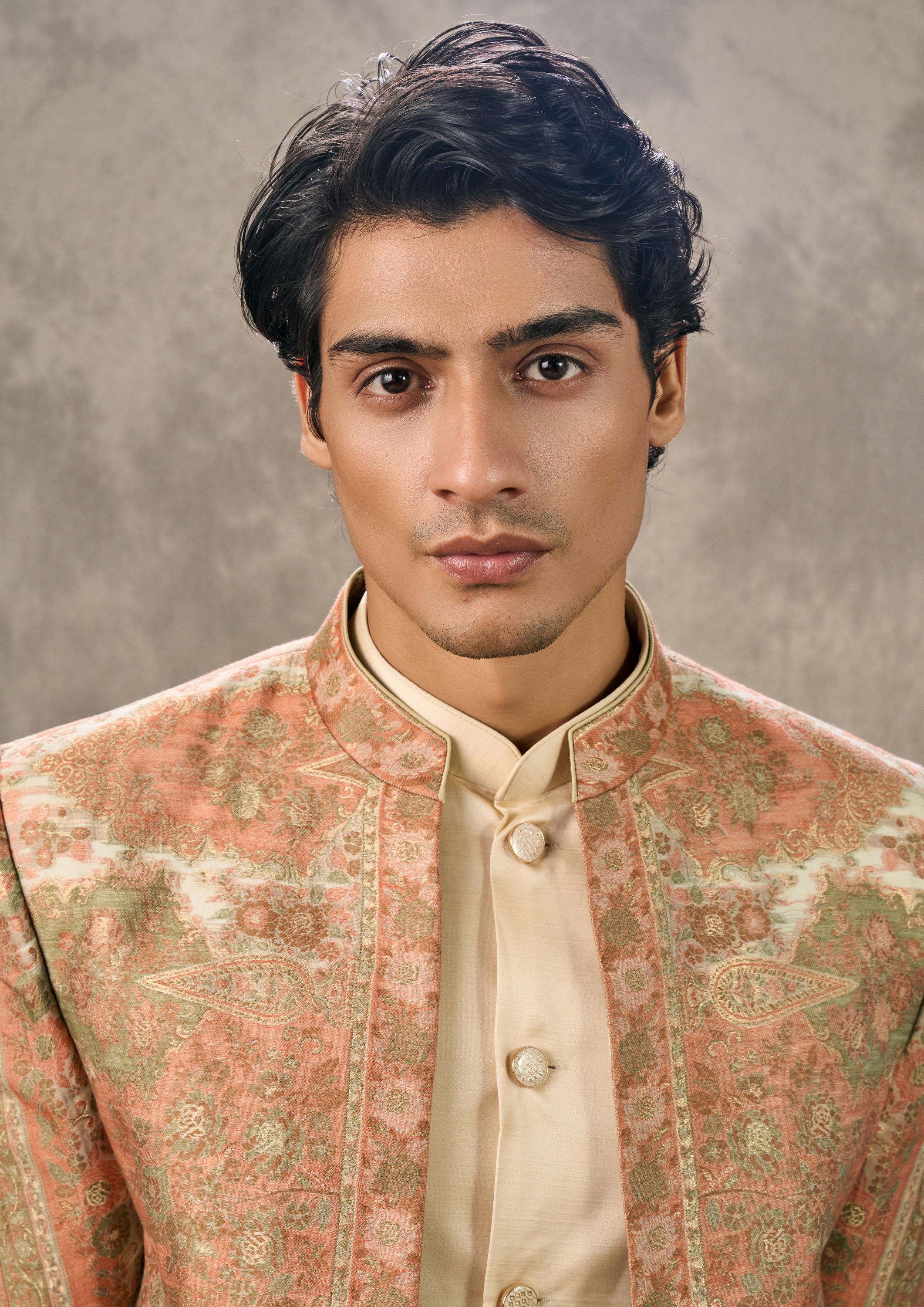 Twamev Men Exquisite Orange Indo Western