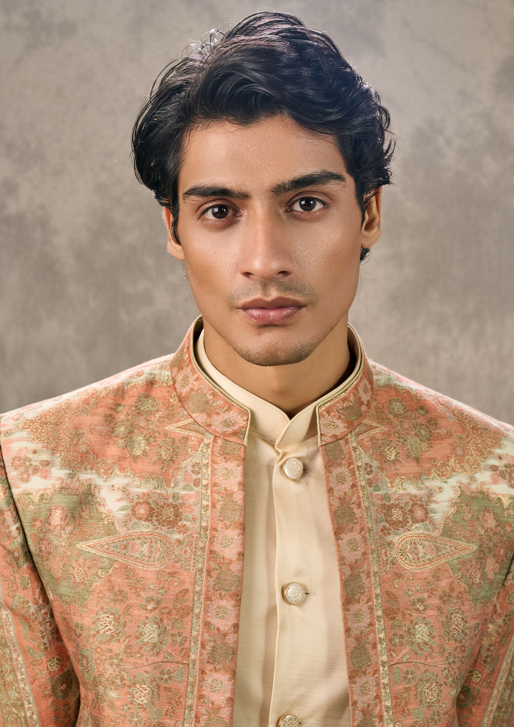 Twamev Men Exquisite Orange Indo Western