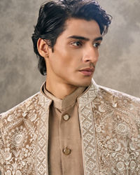 Twamev Men Fawn Velvet Elegance Indo Western