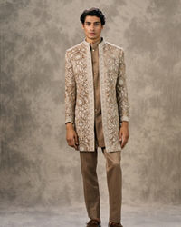 Twamev Men Fawn Velvet Elegance Indo Western
