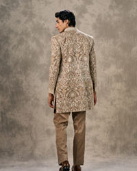 Twamev Men Fawn Velvet Elegance Indo Western