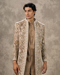 Twamev Men Fawn Velvet Elegance Indo Western