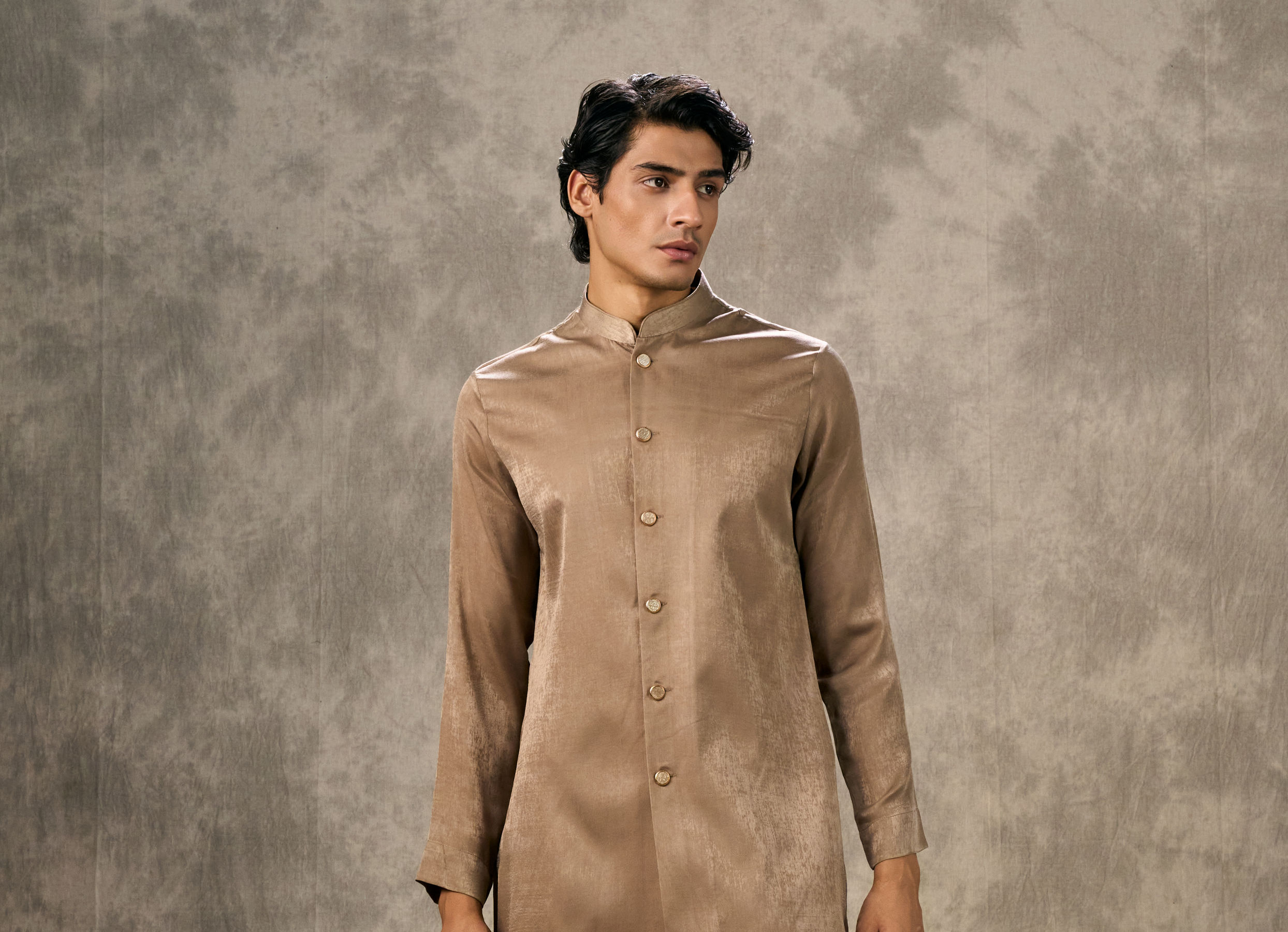 Twamev Men Fawn Velvet Elegance Indo Western