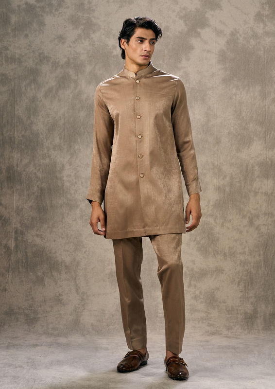 Twamev Men Fawn Velvet Elegance Indo Western