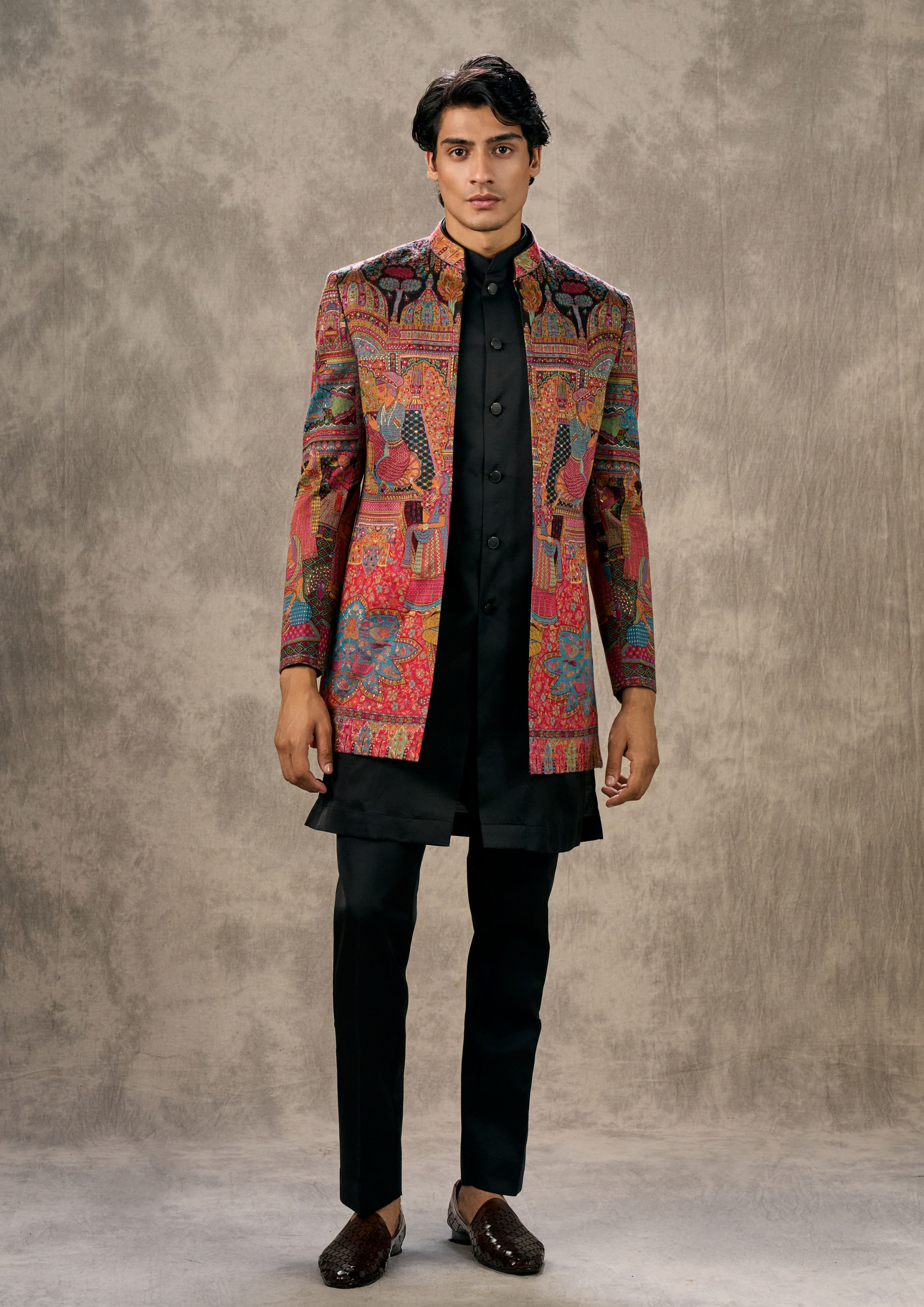 Twamev Men Black Grandeur Ensemble Indo Western