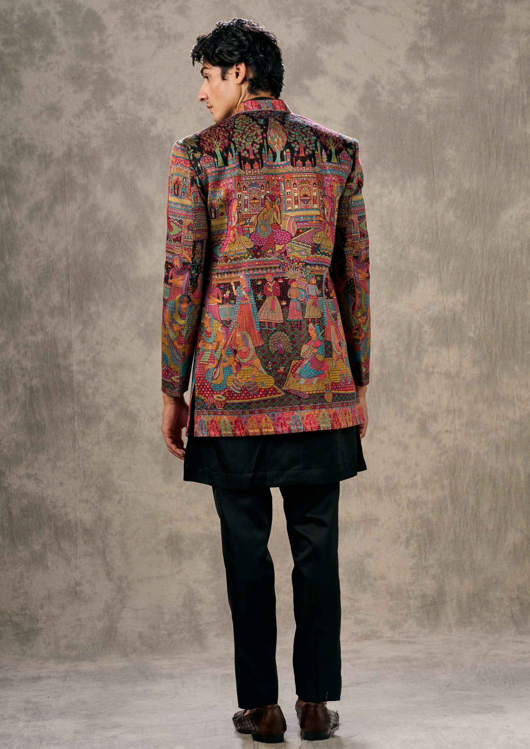 Twamev Men Black Grandeur Ensemble Indo Western