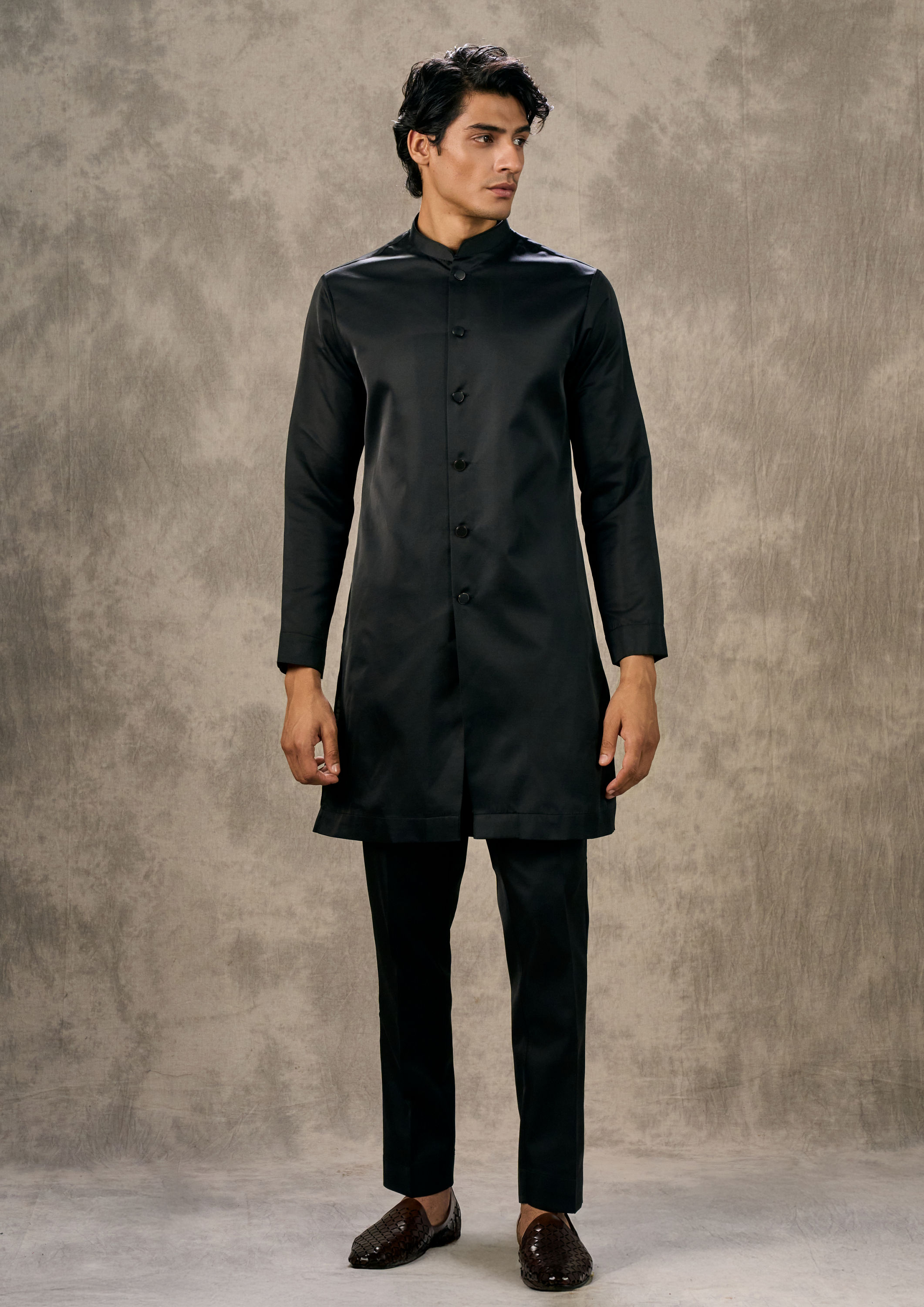 Twamev Men Black Grandeur Ensemble Indo Western