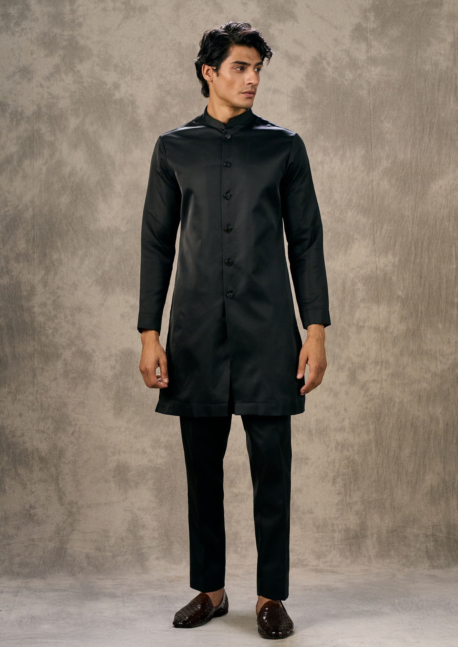 Twamev Men Black Grandeur Ensemble Indo Western