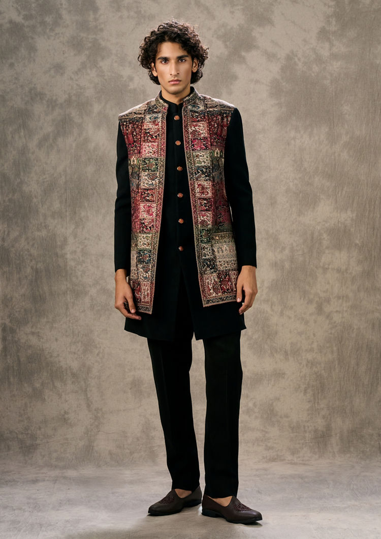 Twamev Men Radiant Black Indo Western