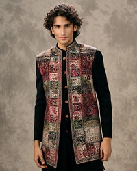 Twamev Men Radiant Black Indo Western