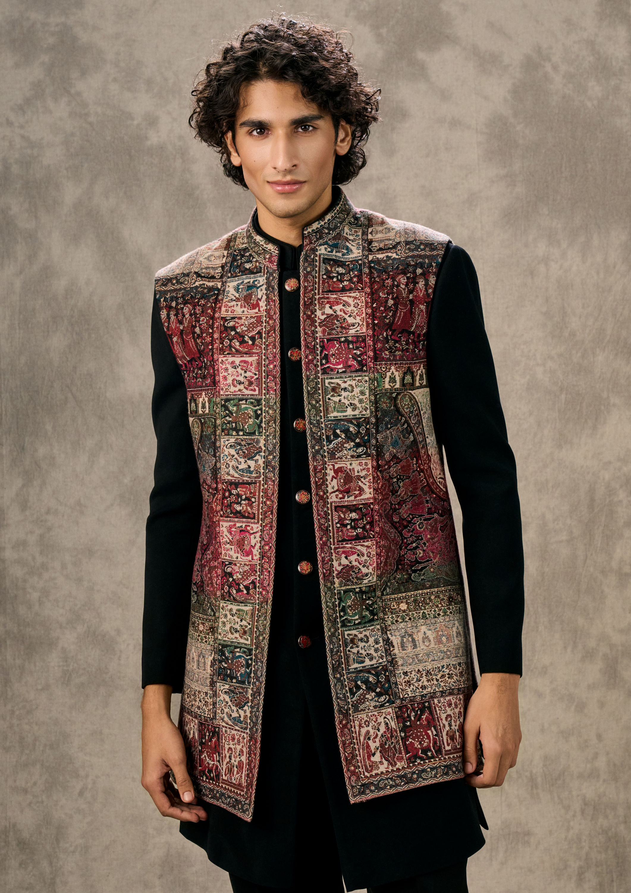 Twamev Men Radiant Black Indo Western