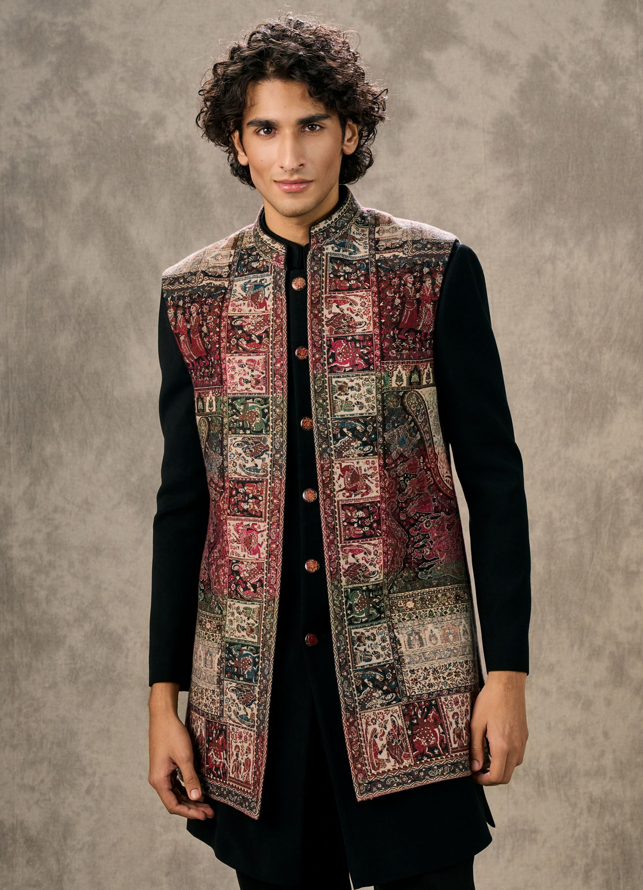 Twamev Men Radiant Black Indo Western