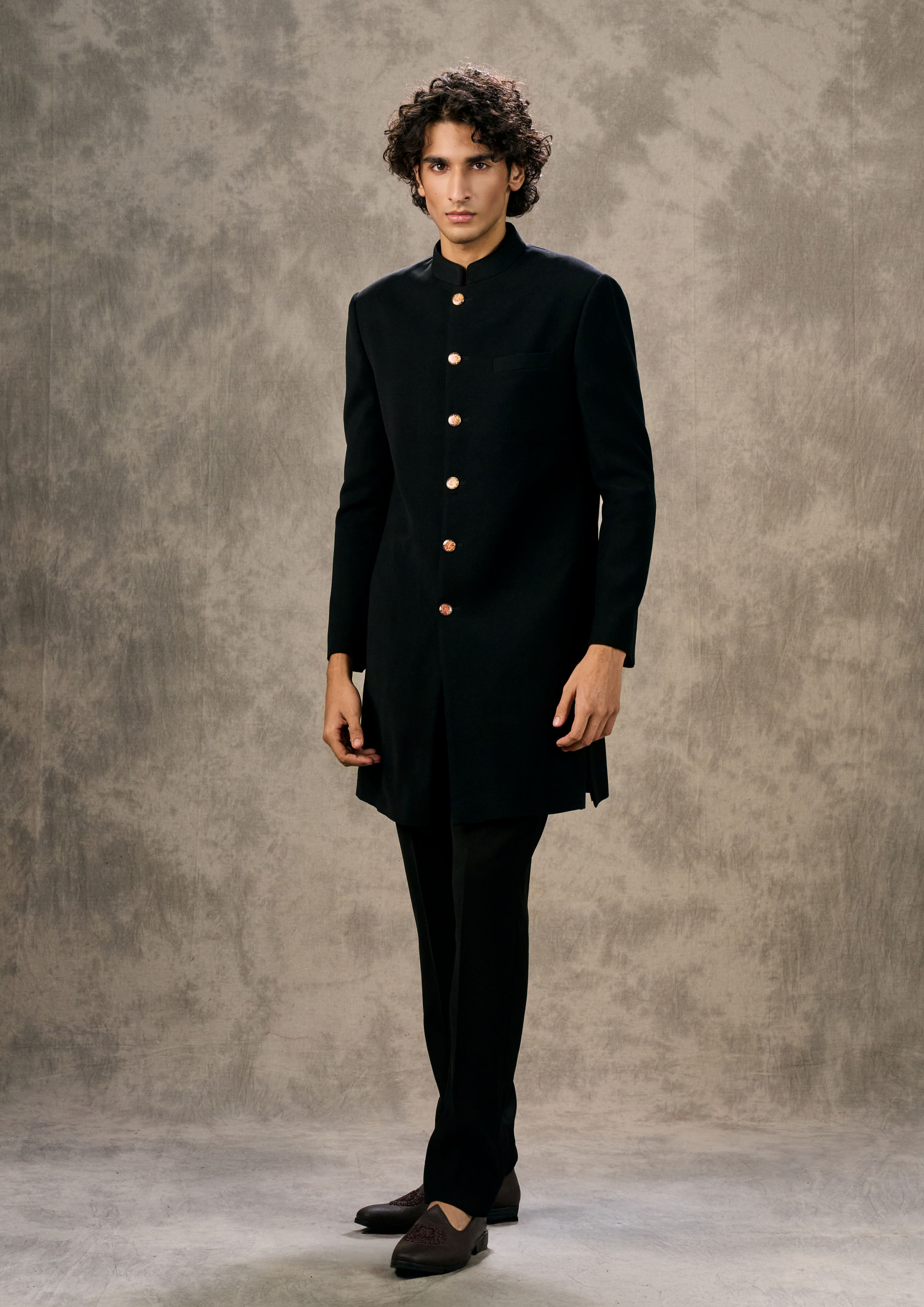 Twamev Men Radiant Black Indo Western