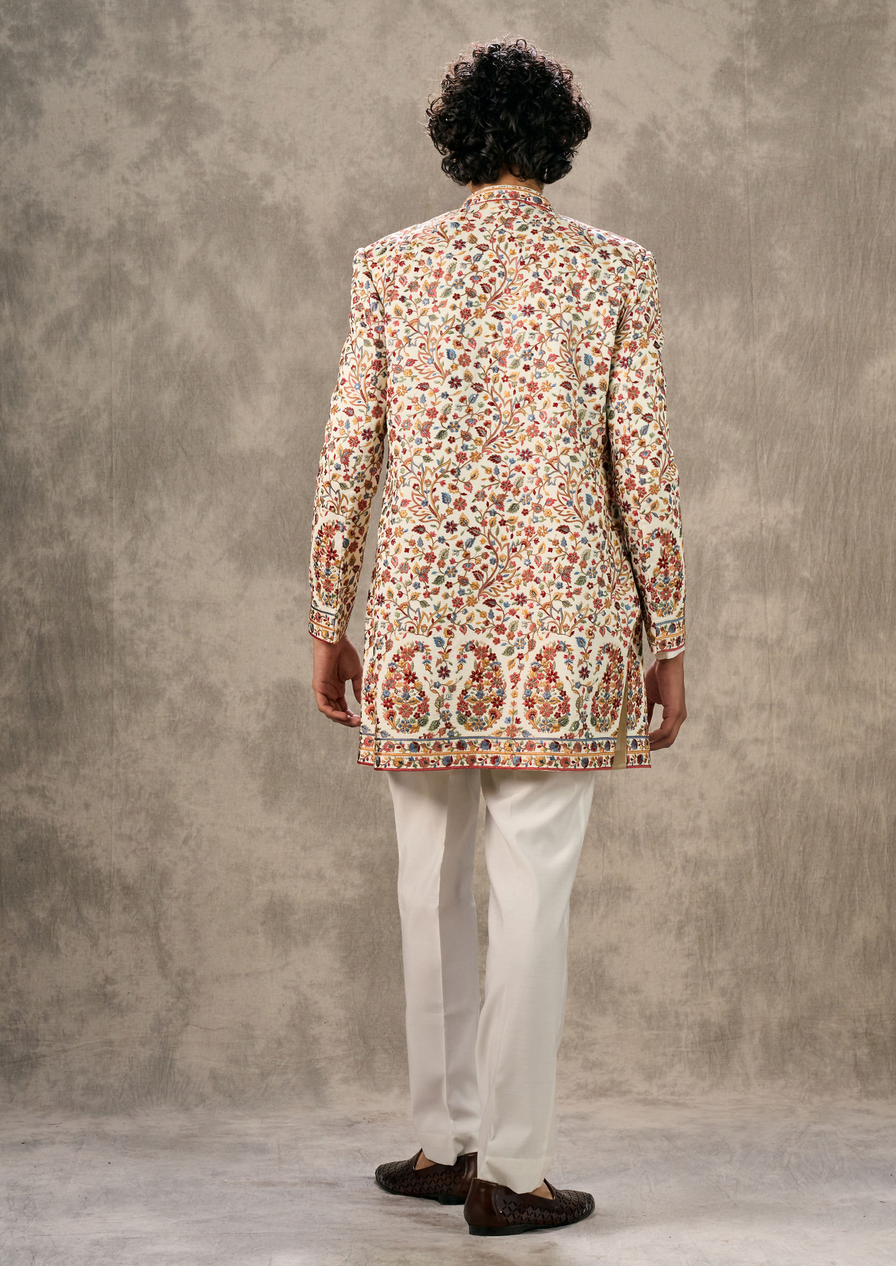 Twamev Men Twirl in Cream Elegance Indo Western