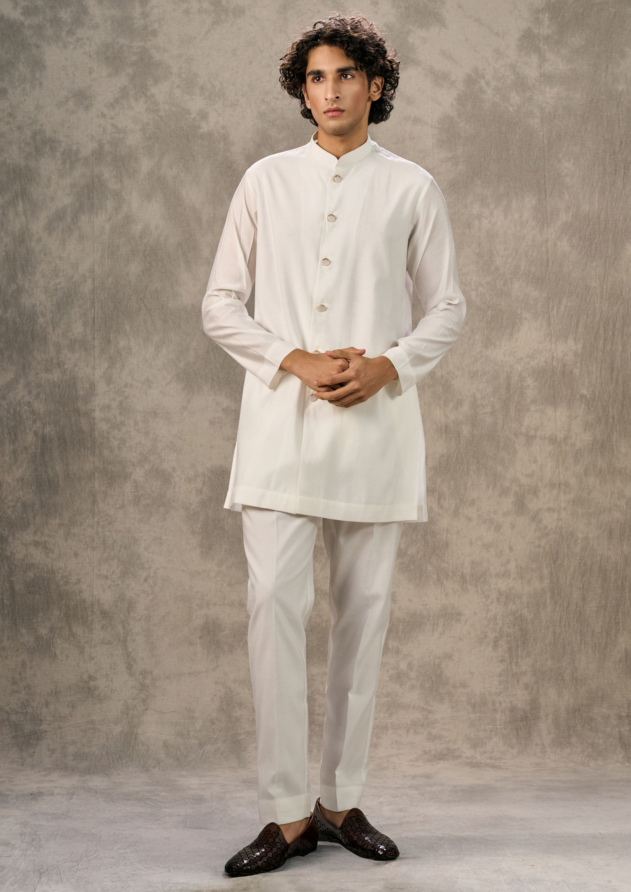 Twamev Men Twirl in Cream Elegance Indo Western