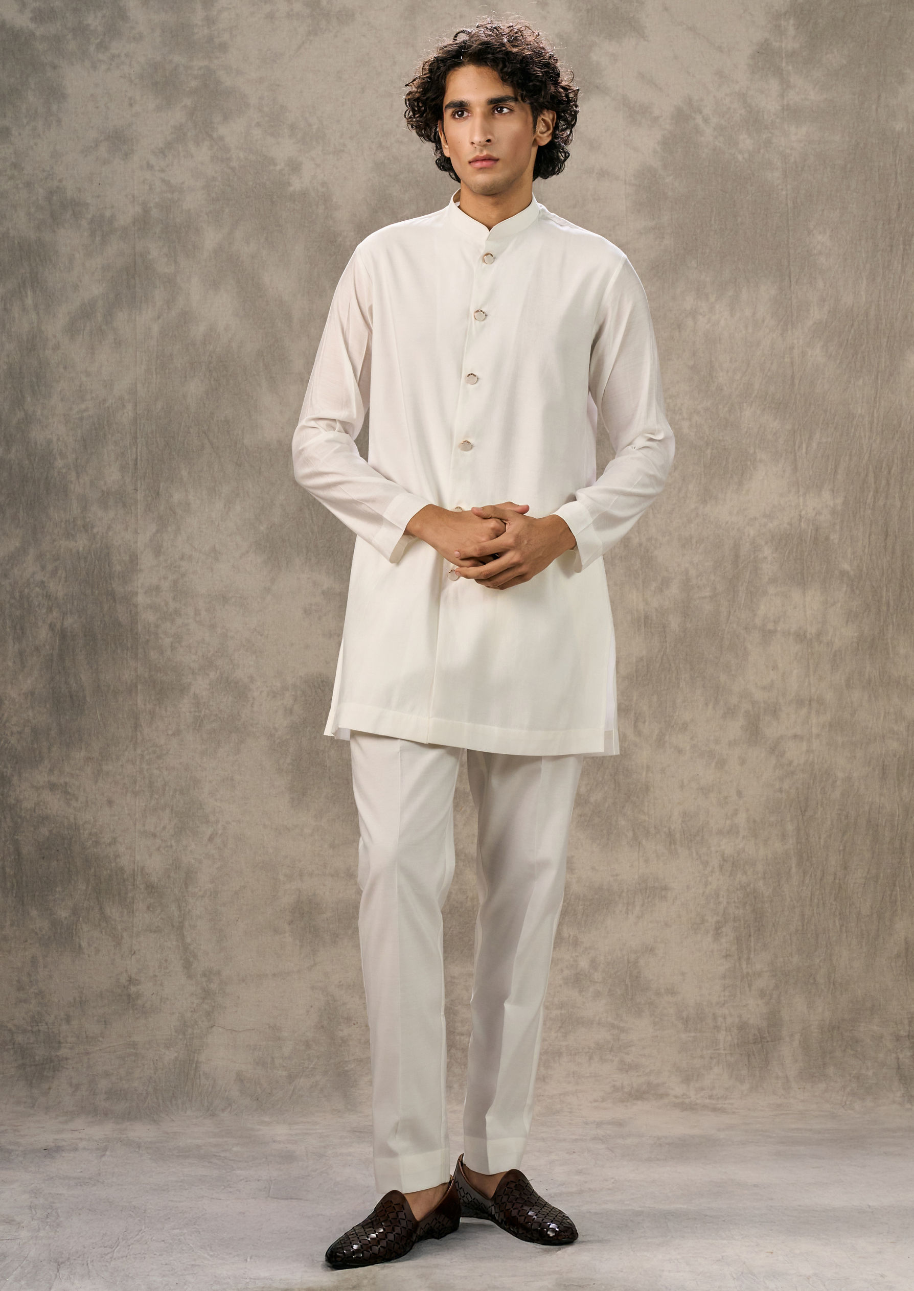 Twamev Men Twirl in Cream Elegance Indo Western