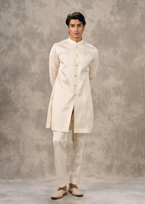 Twamev Men Twirling Cream Charm Indo Western