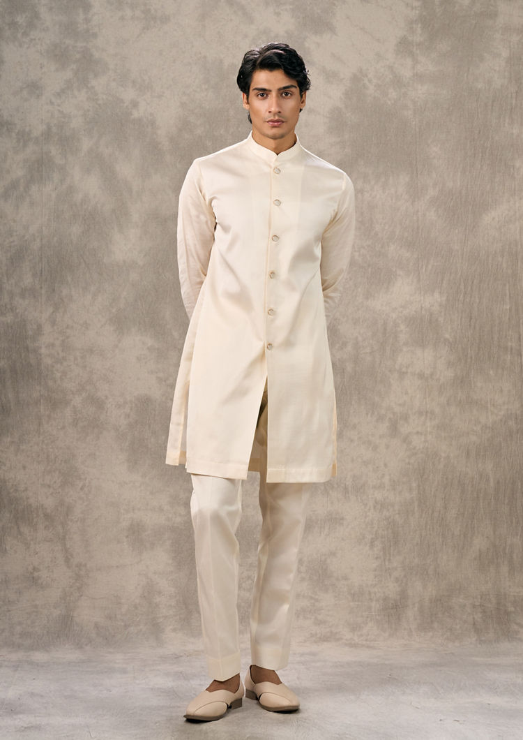 Twamev Men Twirling Cream Charm Indo Western