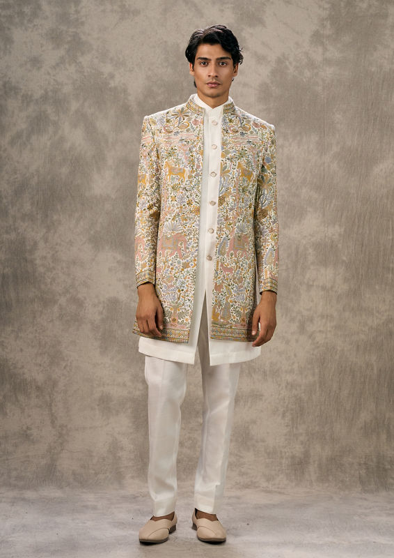 Twamev Men Cream Opulence Indo Western