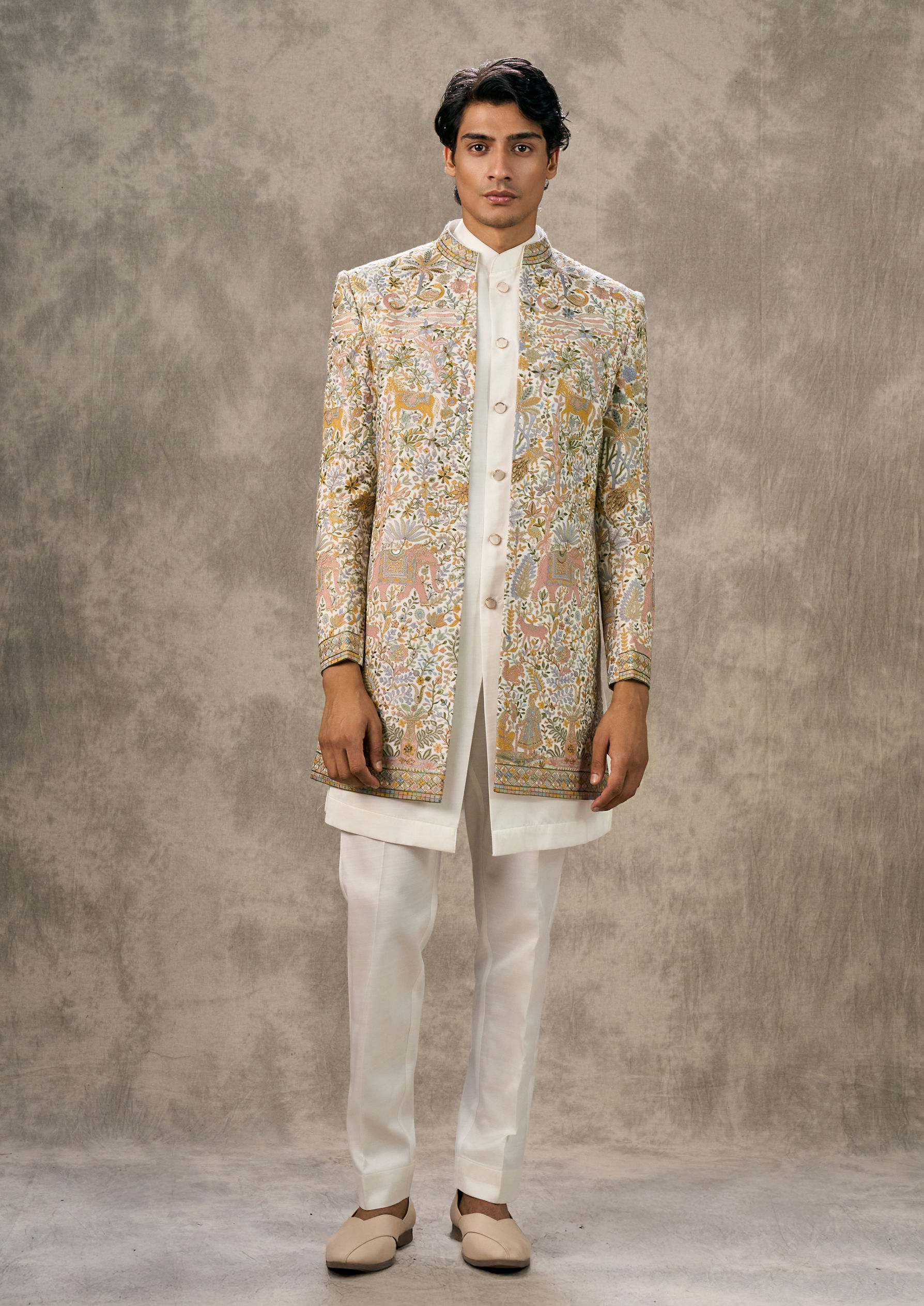 Twamev Men Cream Opulence Indo Western