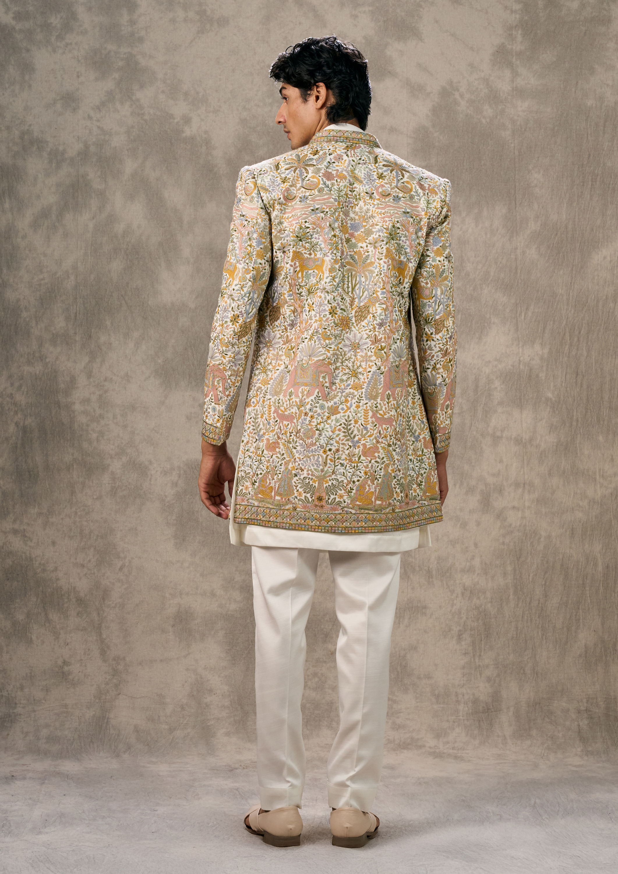 Twamev Men Cream Opulence Indo Western