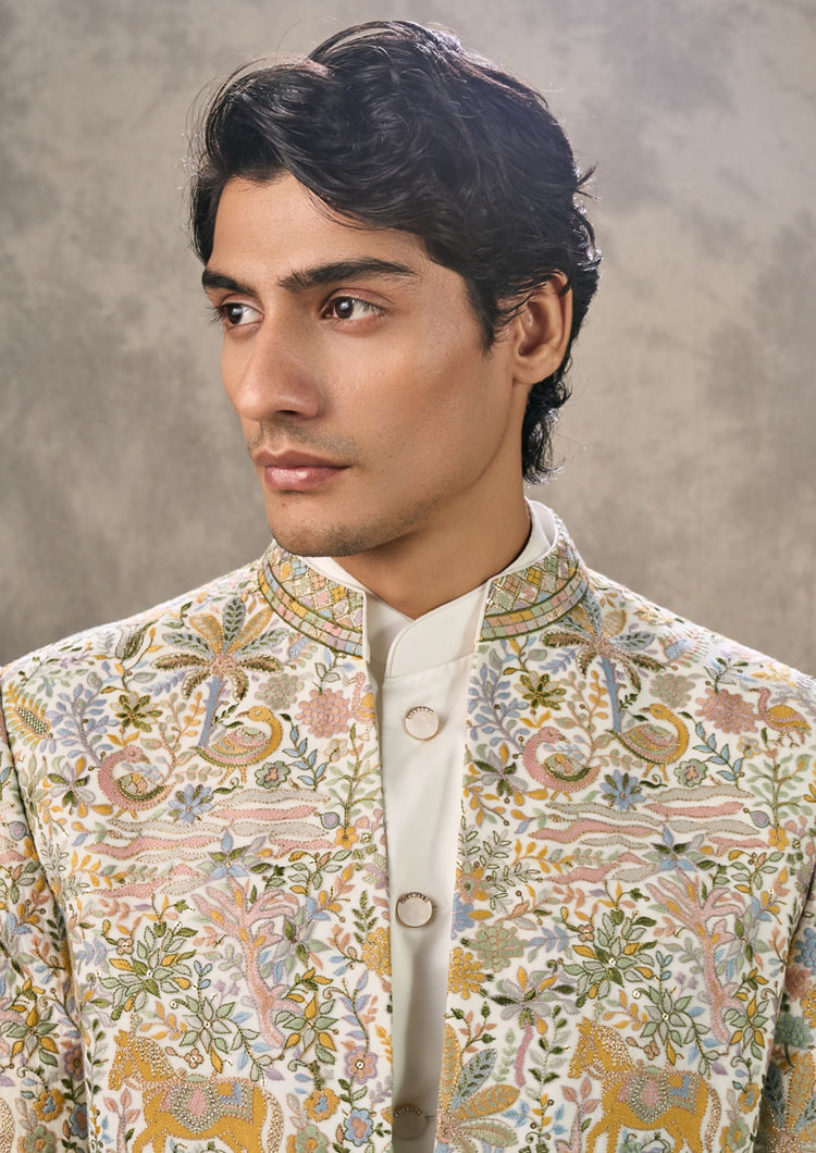 Twamev Men Cream Opulence Indo Western