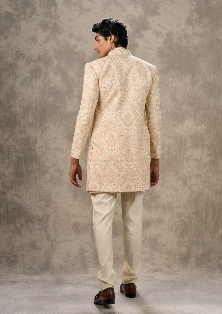 Twamev Men Exquisite Cream Fusion Indo Western