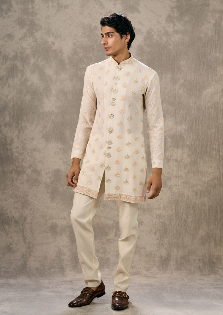 Twamev Men Exquisite Cream Fusion Indo Western