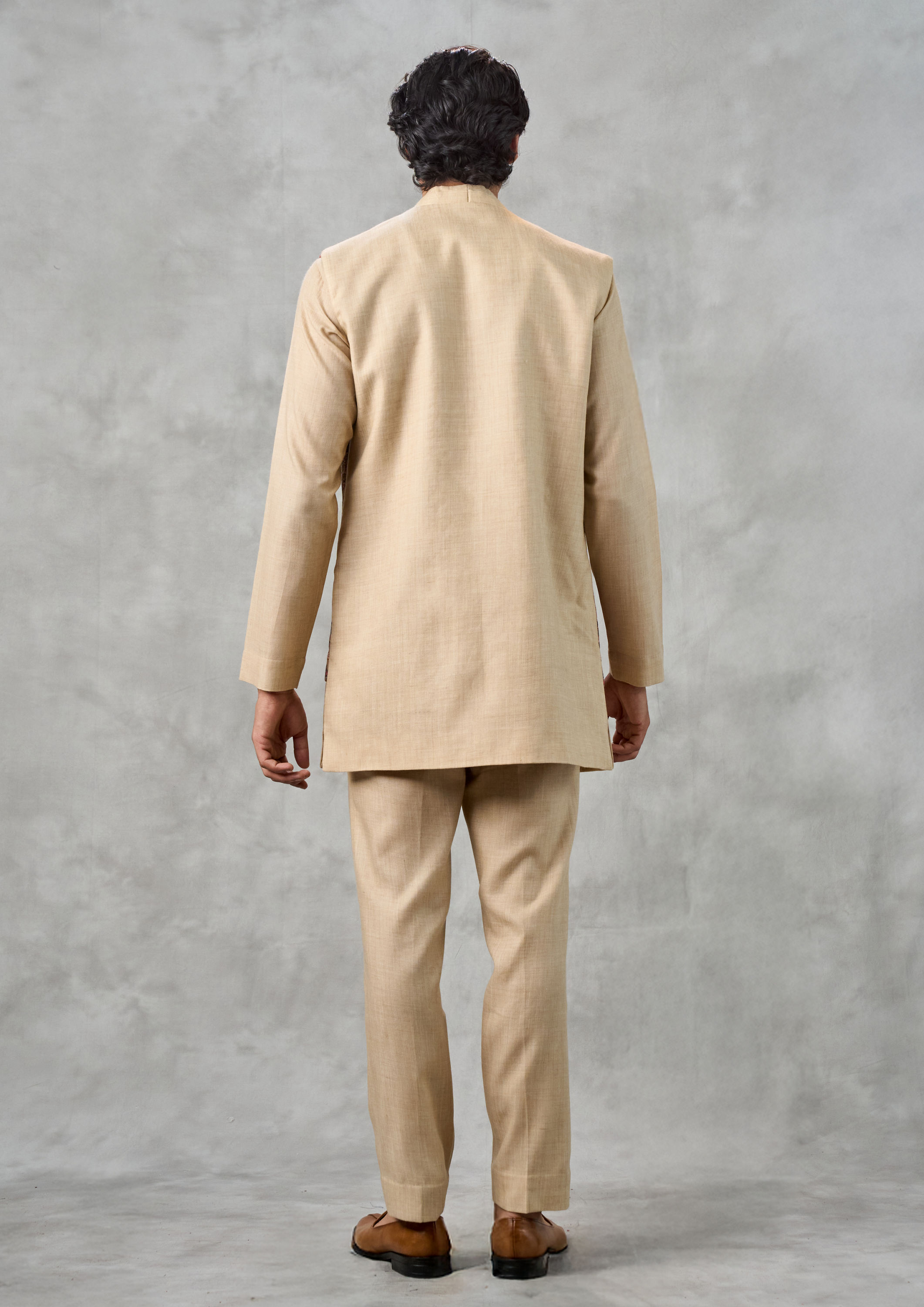 Twamev Men Beige Splendor Indo Western